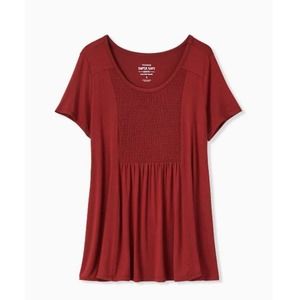 NEW Torrid 3X Super Soft Knits Swing TOP Smocked
